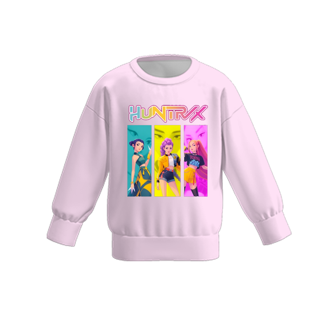 Girls Fall Kpop Demon Hunters Cartoon Print Milk Silk Sweatshirts