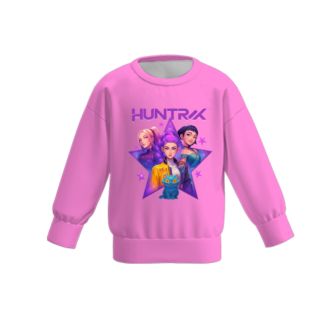 Girls Fall Kpop Demon Hunters Cartoon Print Milk Silk Sweatshirts
