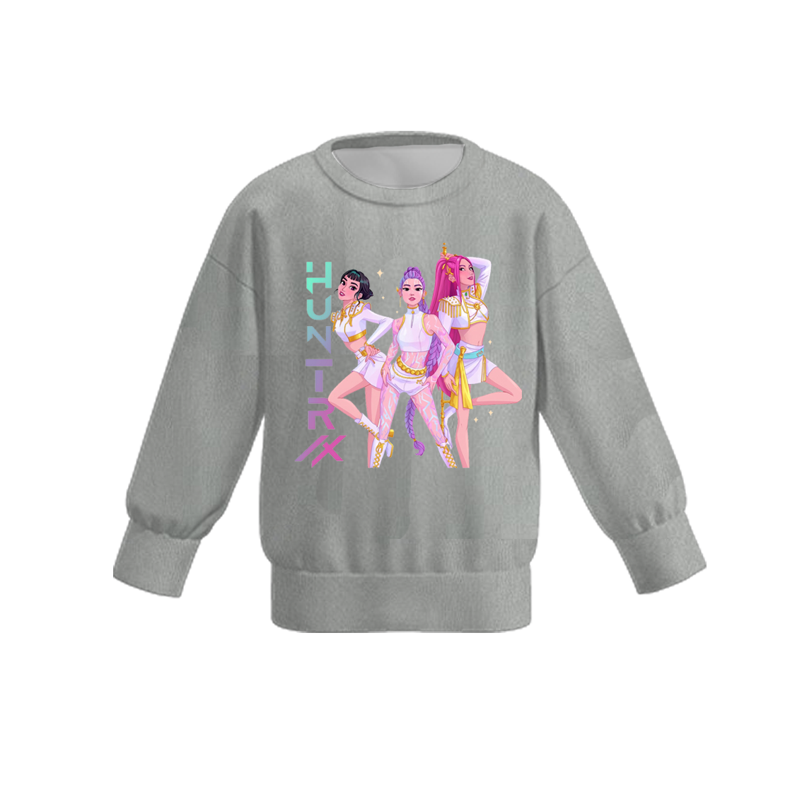 Girls Fall Kpop Demon Hunters Cartoon Print Milk Silk Sweatshirts