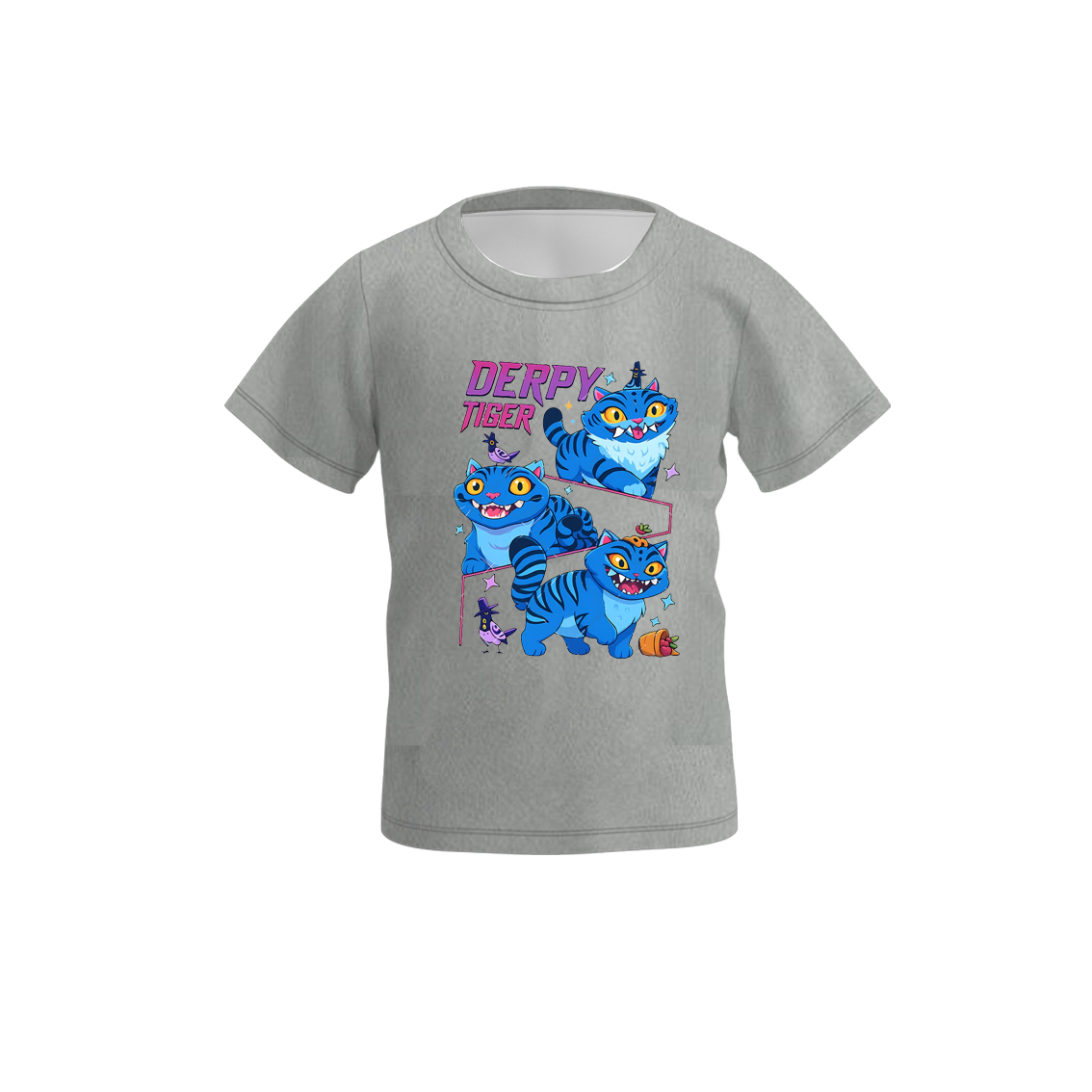 Girls Kpop Demon Hunter Print Soft Cute Short Sleeves Top