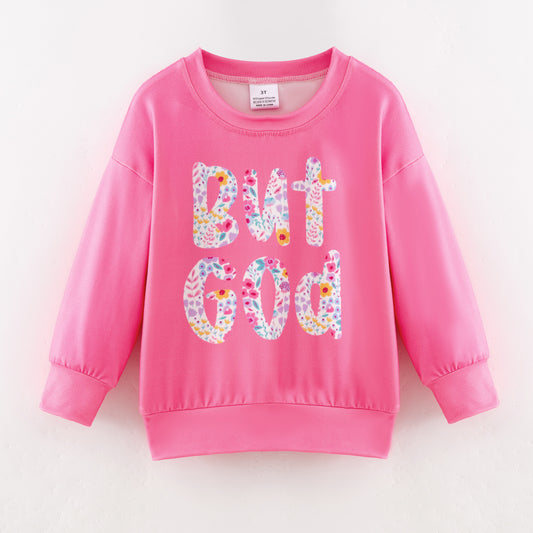 2026 Mommy And Me BUT GOD Floral Print Pink Sweatshirts