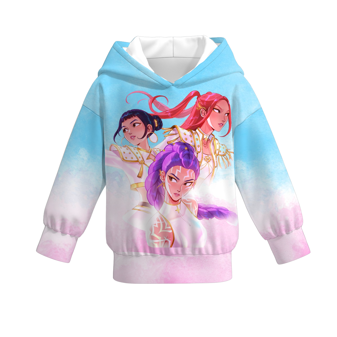 Kpop Demon Hunter Print Long Sleeves Fashion Hoodies For Kids