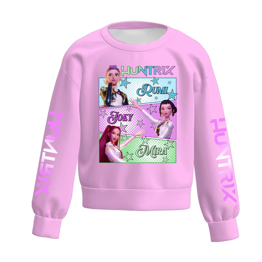 Girls Spring K-pop Demon Hunter Print Sweatshirt Collection