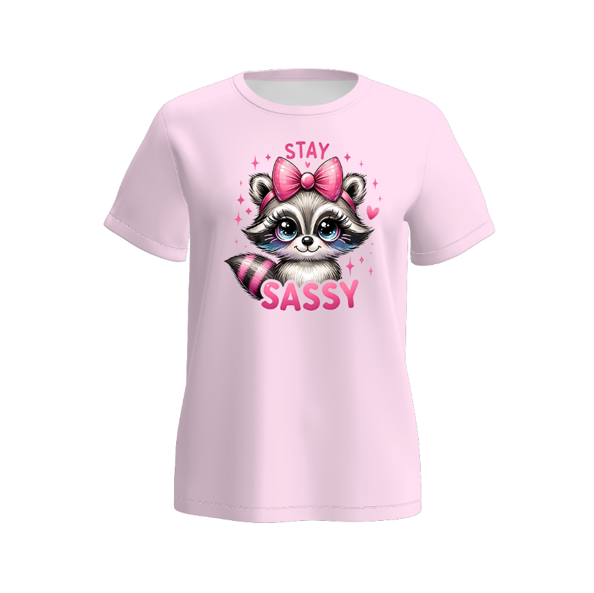 Mommy And Me Summer Matching Raccoon Print Tees