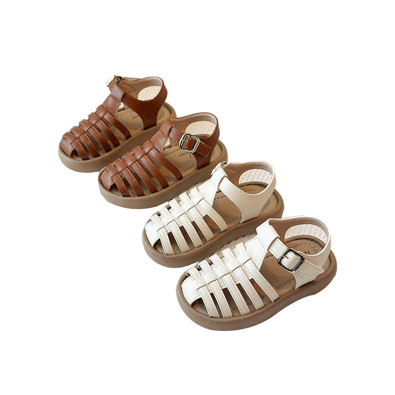 Kids' Crisscross Strap Sandals with Buckle Closure for Comfort