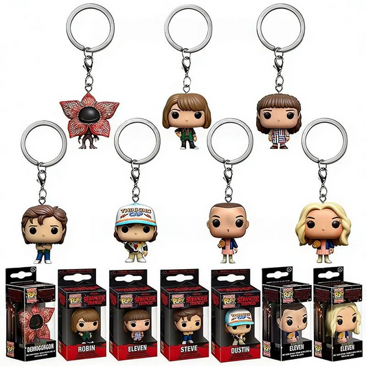 Stranger Things 5 Demogorgon Dustin & Steve Keychain – TV Series Character Key Ring
