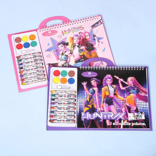 Kids Paint-by-Color Activity Book with Watercolor Pens Art Set