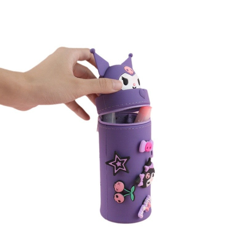 Cartoon Character Silicone Pencil Case & Desk Organizer for Kids and Students