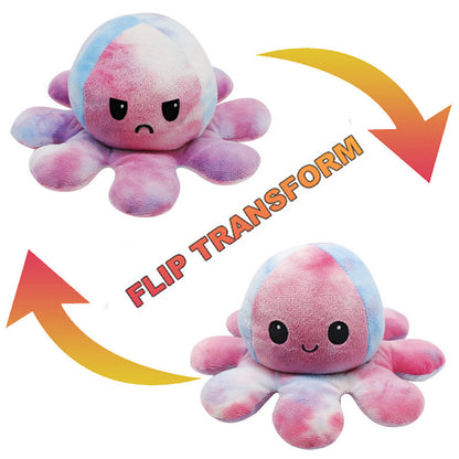 Reversible Octopus Plush Toy – Double-Sided Mood & Emotion Stuffed Animal