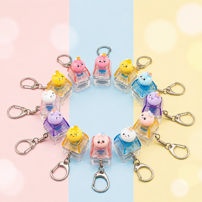 Mini Dumpling Fidget Charm Keychain Pop Fun Stress Sensory Toy Relief Accessory