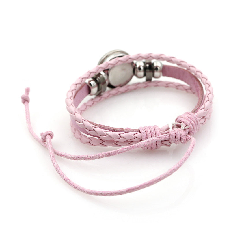 K-POP Demon Hunters & Gaza Boy Group Bracelet Adjustable Braided Leather Fan Jewelry Available in 3 Colors