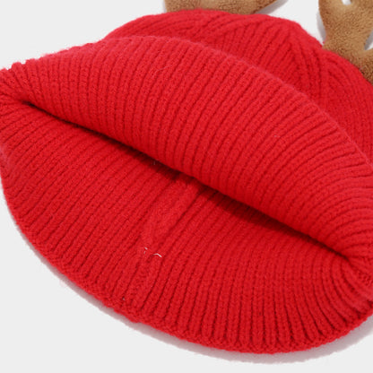 Christmas Reindeer Hat, Scarf & Gloves 3-Piece Set for Adults & Kids – Matching Family Knit Winter Accessories