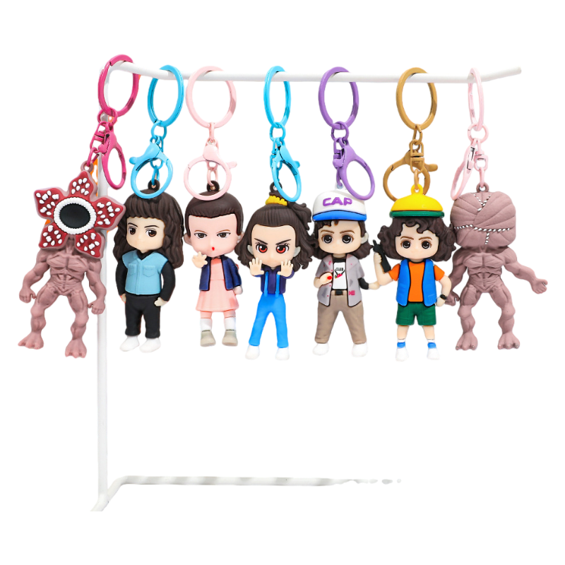Stranger Things Supernatural TV-Inspired Retro Sci-Fi Character Silicone Keychain
