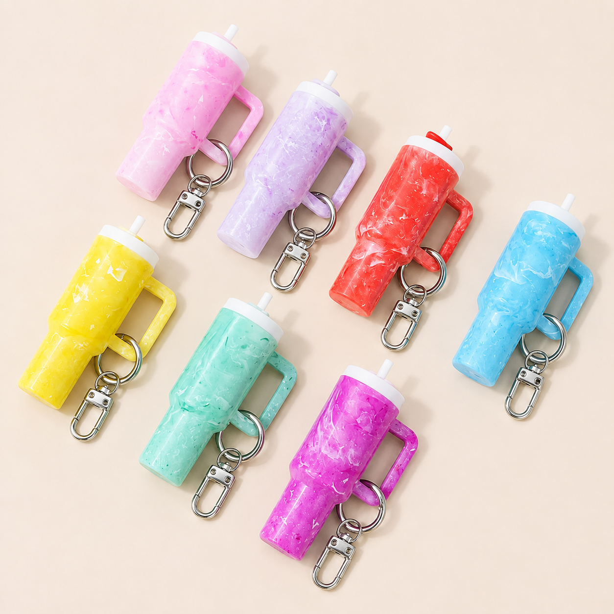 Mini Tumbler Lipstick Holder Keychain – Twist-Open Bag Charm