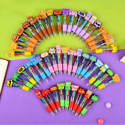 Back To School Novelty Gaming Theme Ballpoint Pen Collection Multi Ink Pens for Gift & Stationery