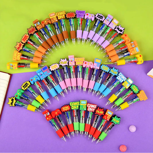 Back To School Novelty Gaming Theme Ballpoint Pen Collection Multi Ink Pens for Gift & Stationery