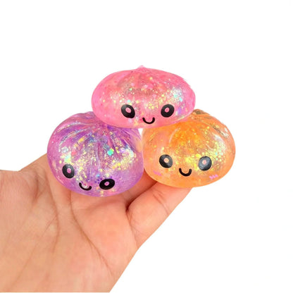Mini Glitter Mystery Squishy Dumpling Realistic Steamed Bun Stress Relief Squeeze Toy