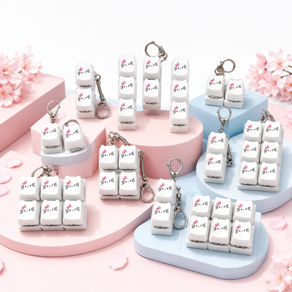 Cat Keycap Fidget Keychain Keyboard Key Popper Stress Relief Toy, Fun Desk Accessory & Gift