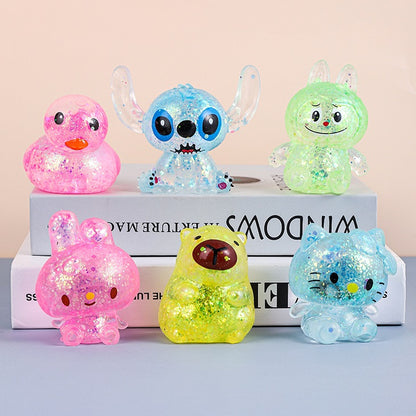 Glitter Cartoon Squishy Slow Rising Stress Relief Squeeze Toy