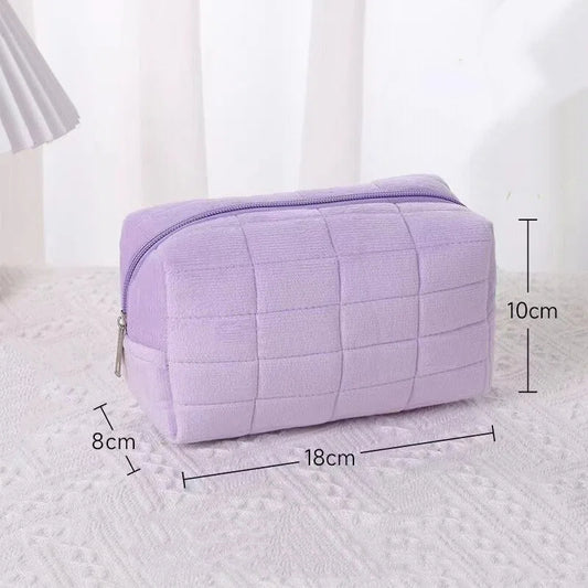 Plush Large Capacity Makeup Bag Travel Toiletry Cosmetic Organizer Pouch
