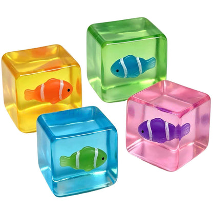 Glow-in-the-Dark Clownfish Ice Cube Squishy Slow Rising Stress Toy