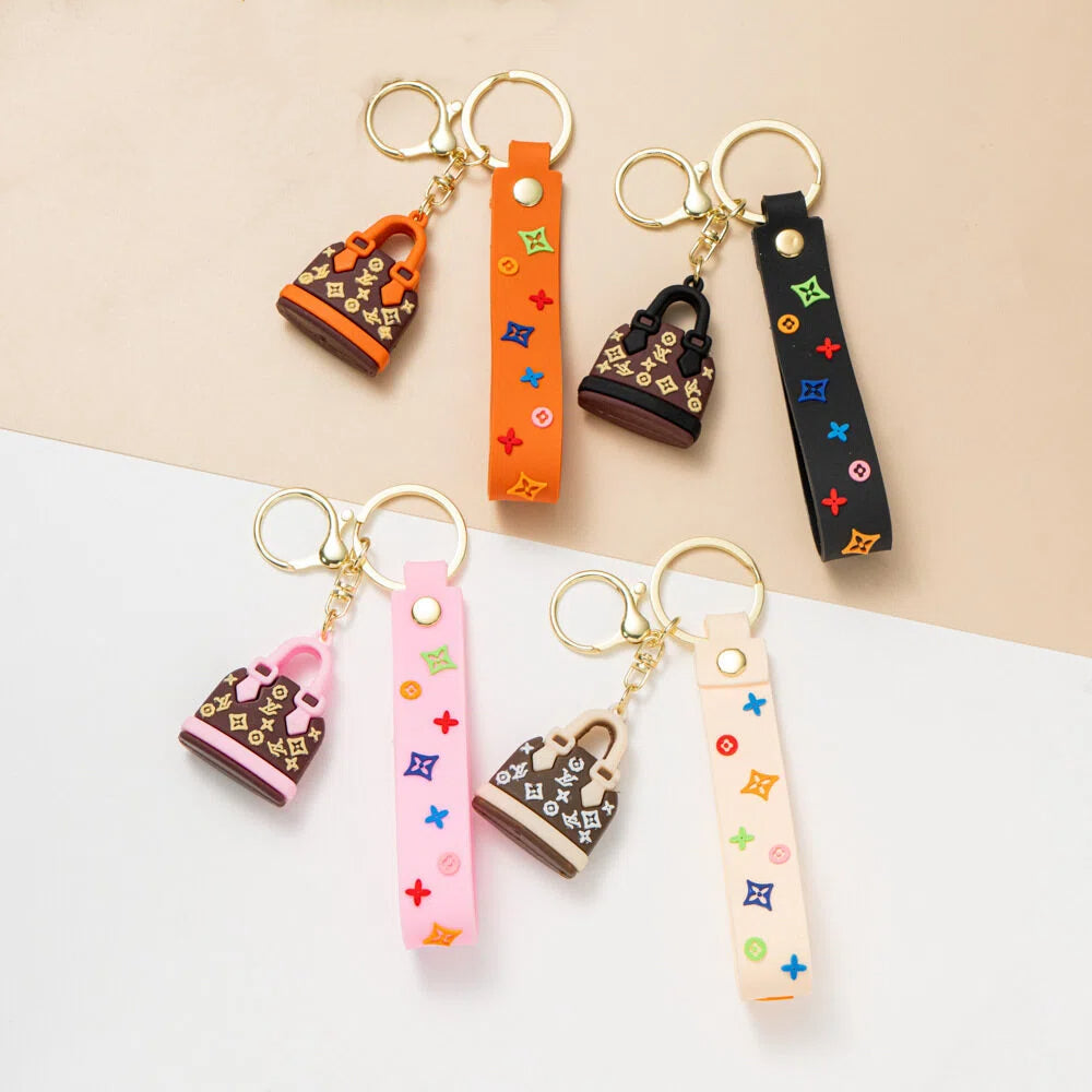 Mini Silicone Purse Keychain Cute Bag Shape Key Ring & Backpack Charm Accessory