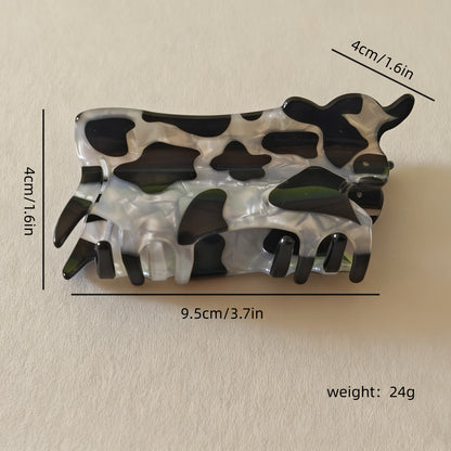 Cow Print Hair Clip Acrylic Claw Clip, Fun Animal Hair Accessory for Women & Girls