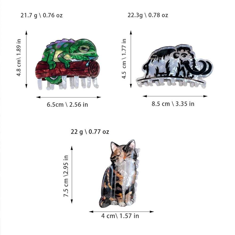 Cute Animal Hair Claw Clips – Cat & Dog Hair Accessories for Women & Girls, Novelty Gift