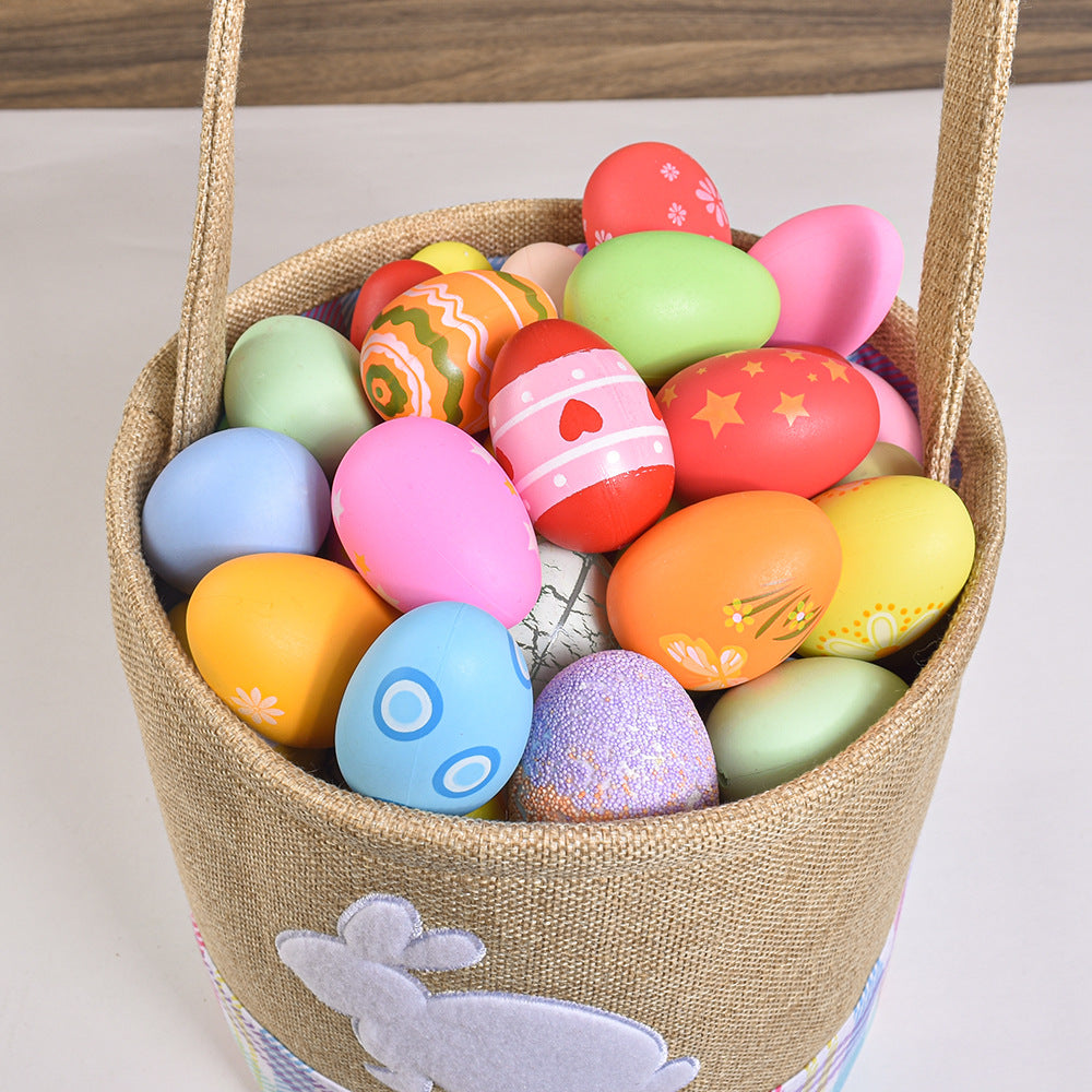 Colorful Gingham Easter Basket for Kids – Egg Hunt & Gift Basket