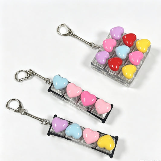 Heart Button Fidget Keychain – Clicker Sensory Bag Charm