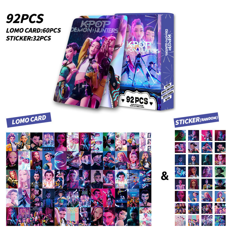 Kpop Demon Hunters Holographic Photocard Set Double-Sided LOMO Cards Mini Stickers & Collectible Flash Cards