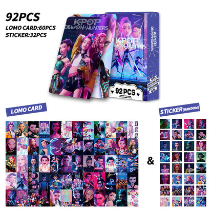 Kpop Demon Hunters Holographic Photocard Set Double-Sided LOMO Cards Mini Stickers & Collectible Flash Cards