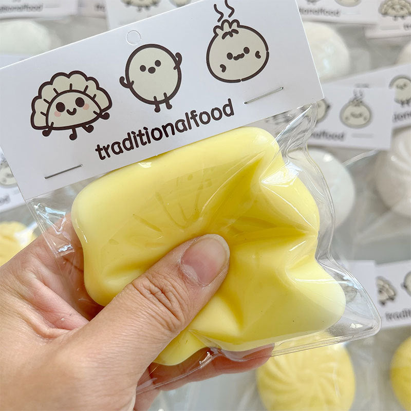 Simulation Steamed Buns Dumplings Squishy Bagged Slow Rising Stress Relief Squeeze Toy
