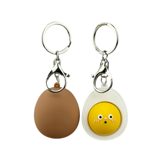 Simulation Egg Cupcake Squishy Keychain Steamer Basket Emoji Press Toy Pendant