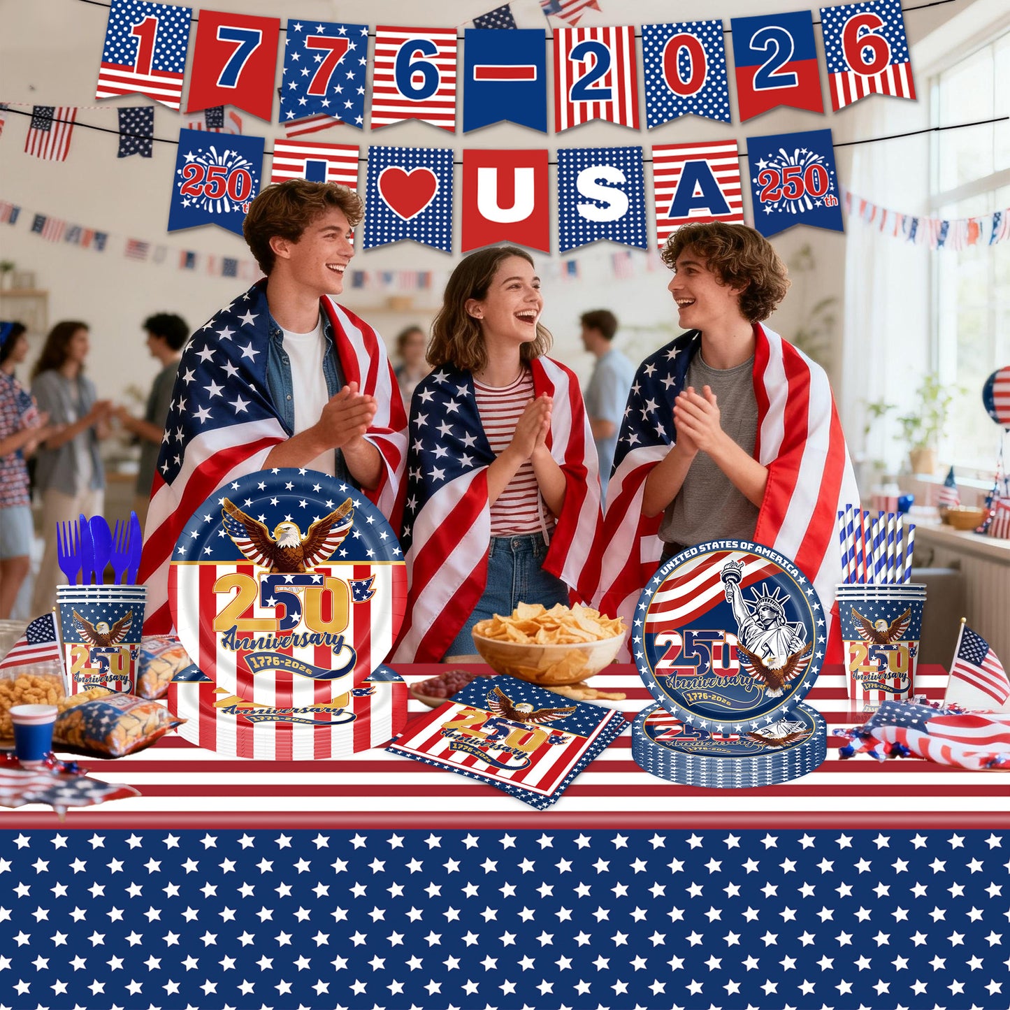 4th Of July Party Supplies Themed Tableware and Decorations