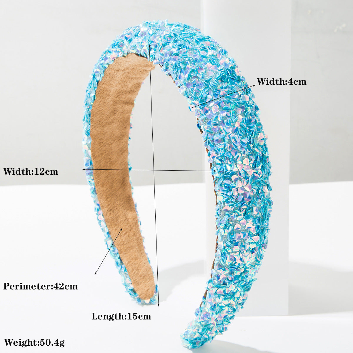 Sparkly Crystal Rhinestone Headband for Women & Girls – Glitter Embellished Wide Hair Band