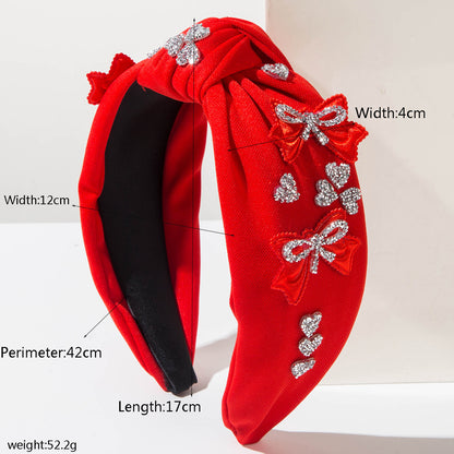 Valentine's Day Spring/Summer Rhinestone Love Heart Headband Creative Hair Accessory