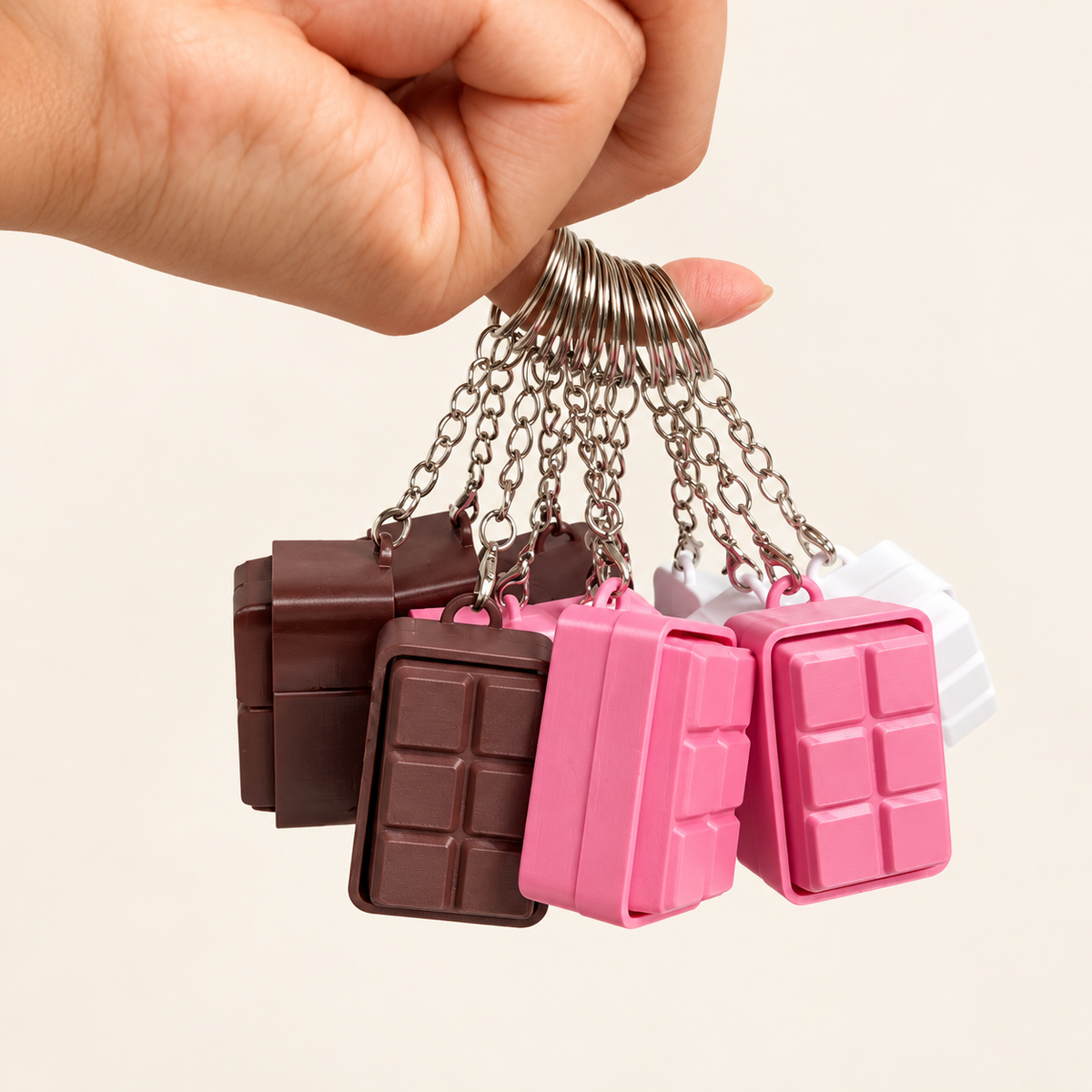 3D Printed Chocolate Bar Fidget Clicker Keychain & Bag Charm