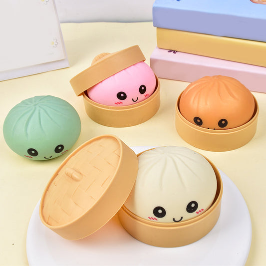 Cartoon Jumbo Mystery Squishy Dumpling Realistic Steamed Bun Stress Relief Squeeze Toy