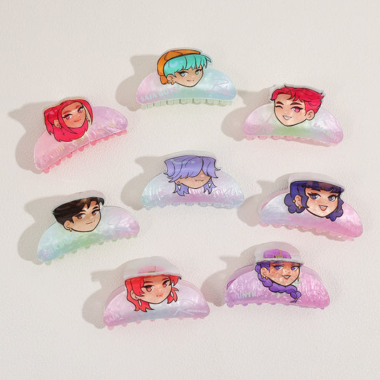 Kpop Demon Hunters Saga Boy Band Mermaid Color Hair Claw Anime Character Hair Accessory