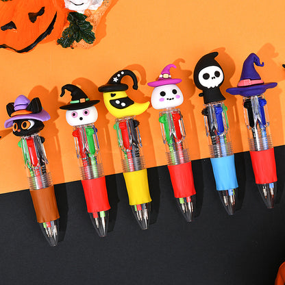 Halloween Mini 4-Color Retractable Ballpoint Spooky Character Pens 36-Piece Display Box