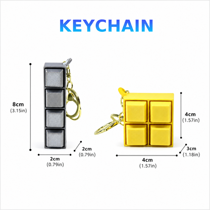 Puzzle Block Fidget Keychain – Press Toy Bag Charm
