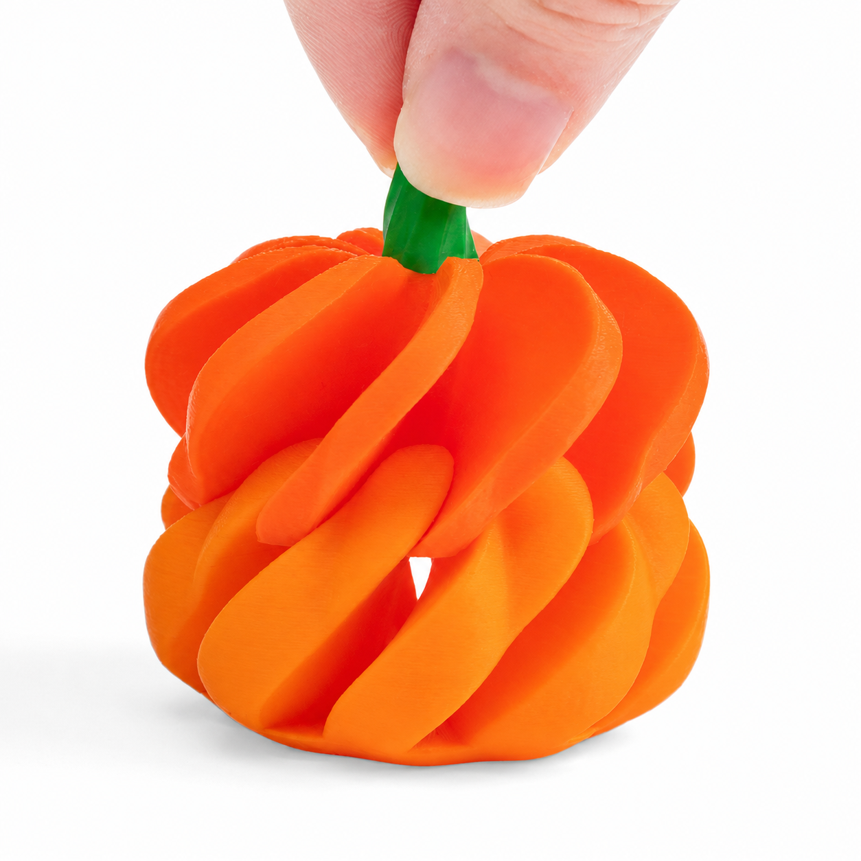 Halloween 3D Printed Spiral Pumpkin Fidget Two-Tone Stress Relief Toy & Fall Decor