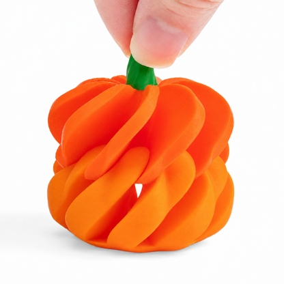 Halloween 3D Printed Spiral Pumpkin Fidget Two-Tone Stress Relief Toy & Fall Decor