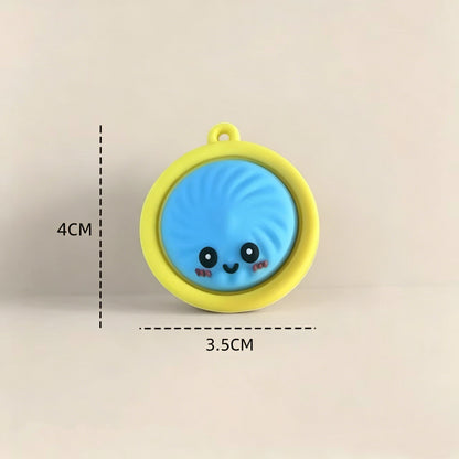 Silicone Steamed Bun Basket Keychain Cartoon Food Charm Keyring