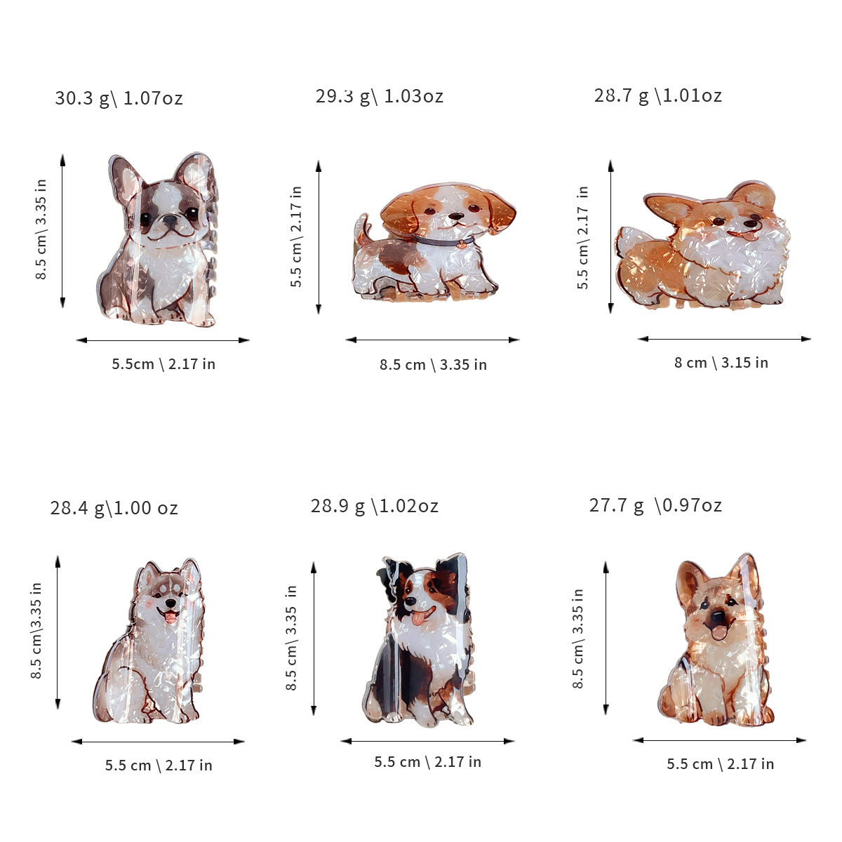 Cute Animal Hair Claw Clips – Cat & Dog Hair Accessories for Women & Girls, Novelty Gift