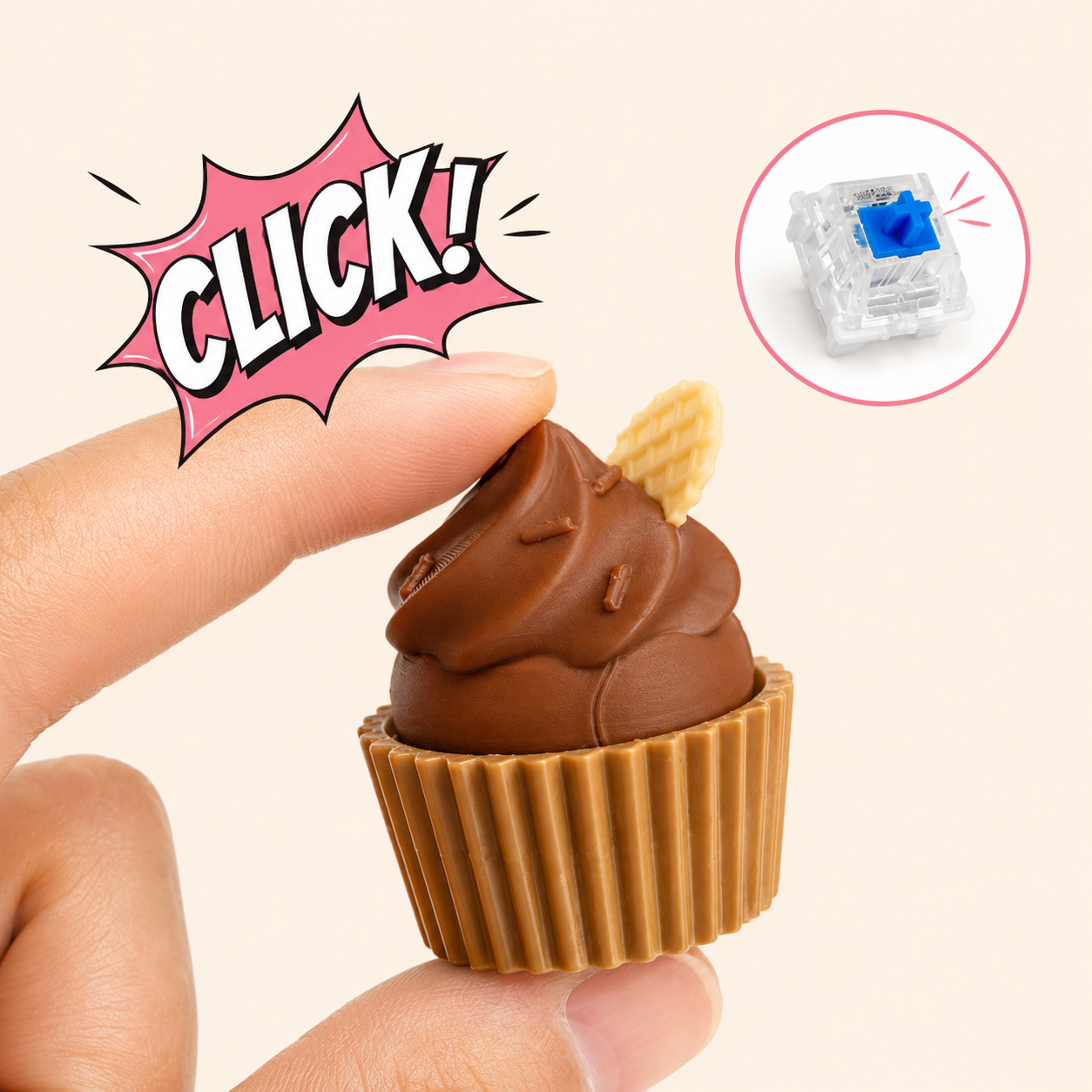3D Printed Café Treat Clicker Keychain – Food Fidget Bag Charm