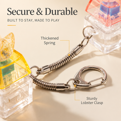Cute Duck Fidget Clicker Keychain Keyboard Stress Relief Bag Charm