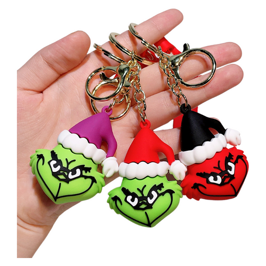 2025 Christmas Grinch Silicone Keychain Plush-Inspired Bag Charm & Accessory