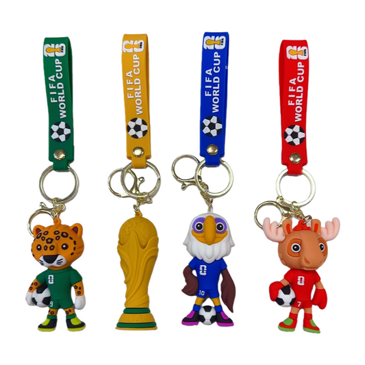 2026 World Cup Mascot Keychain Mexico USA Canada Soccer Fan Souvenir Pendant